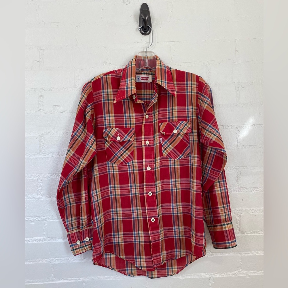 Vintage 1970’s Levi’s Plaid Western Shirt Size M